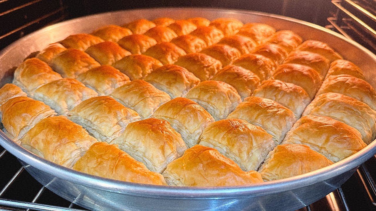 OKLAVA YOK❗️40 BEZEYİ SADECE 4 SEFERDE AÇARAK👌MERDANEYLE HAMURU YAĞ GİBİ AKAN KOLAY BAKLAVA TARİFİ✔️