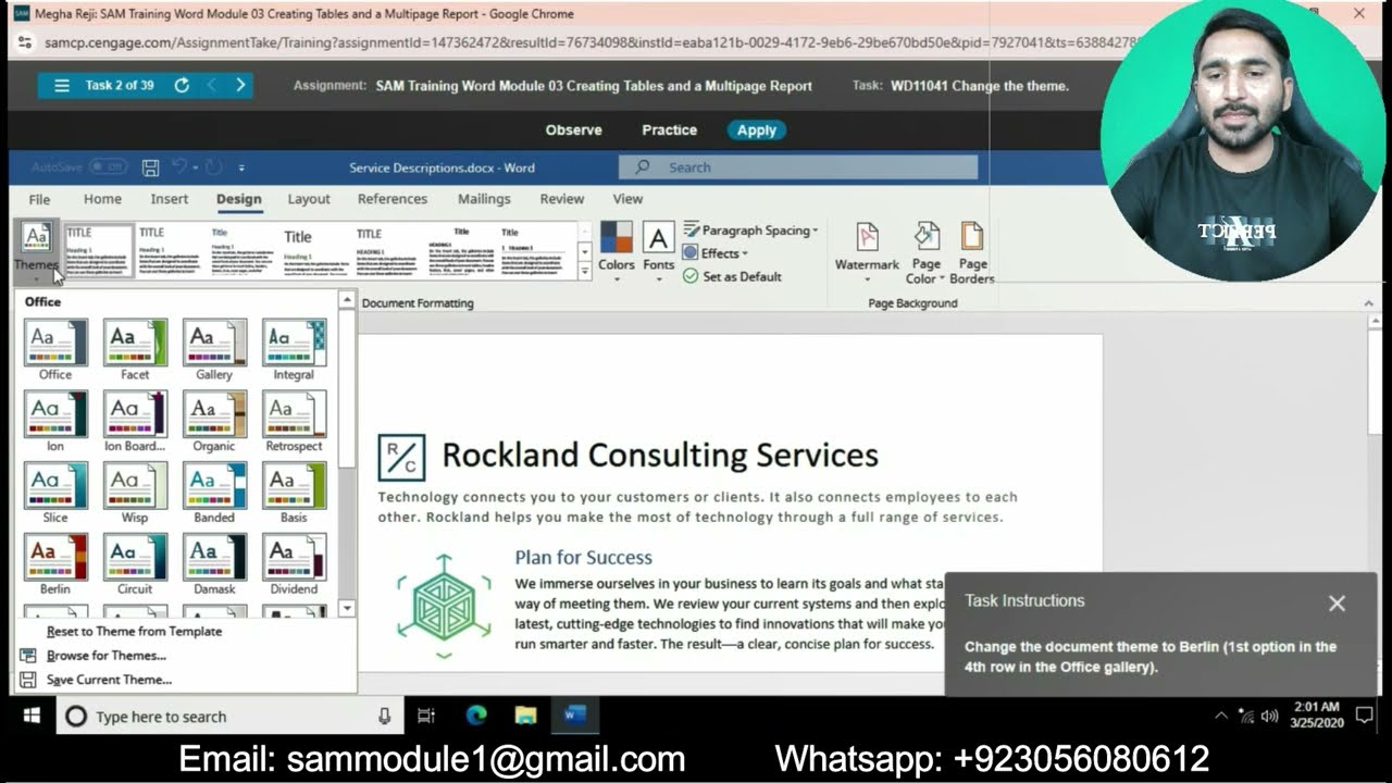 SAM Training Word Module 03 Creating Tables and a Multipage Report | SAM Training Word Module 03