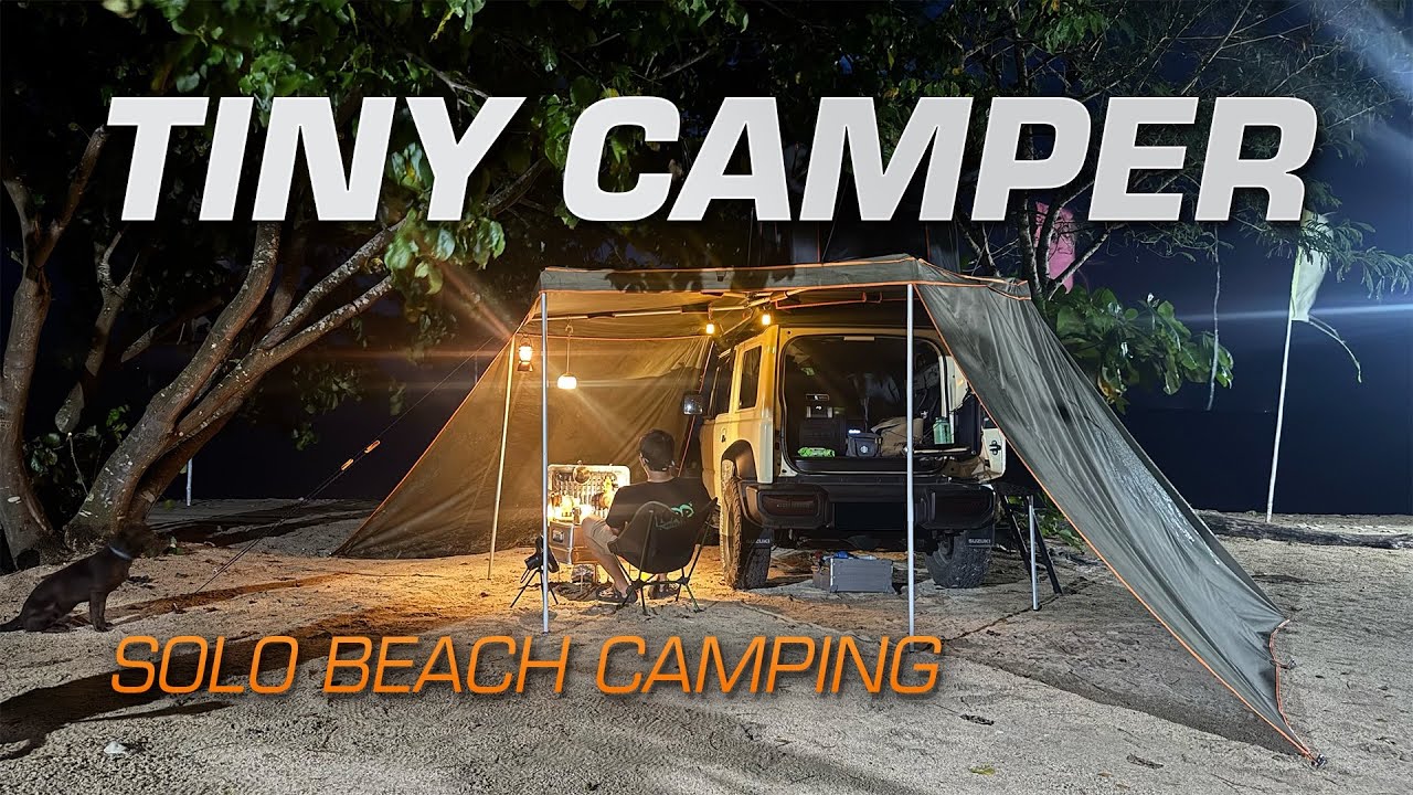 Solo Car Camping in the Rain | Ocean Sounds & Cozy Vibes | SIRUI | Suzuki Jimny