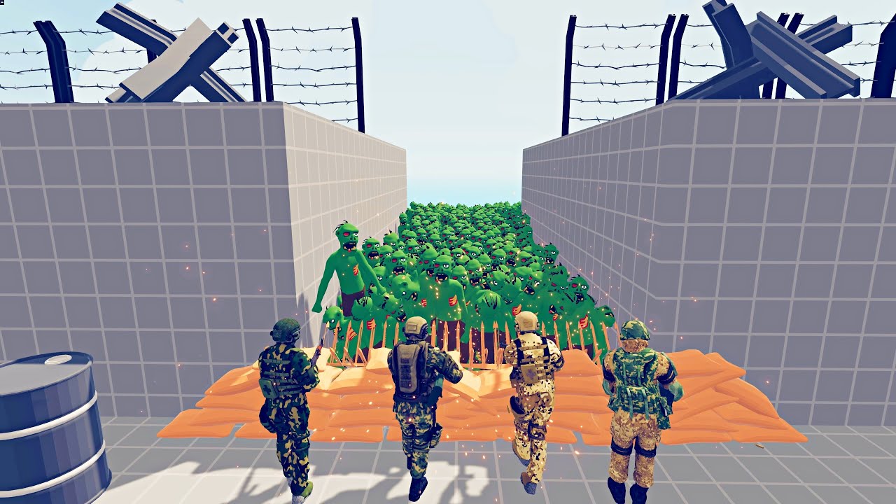 Army vs Zombie 300 Units - TABS 4K 60FPS