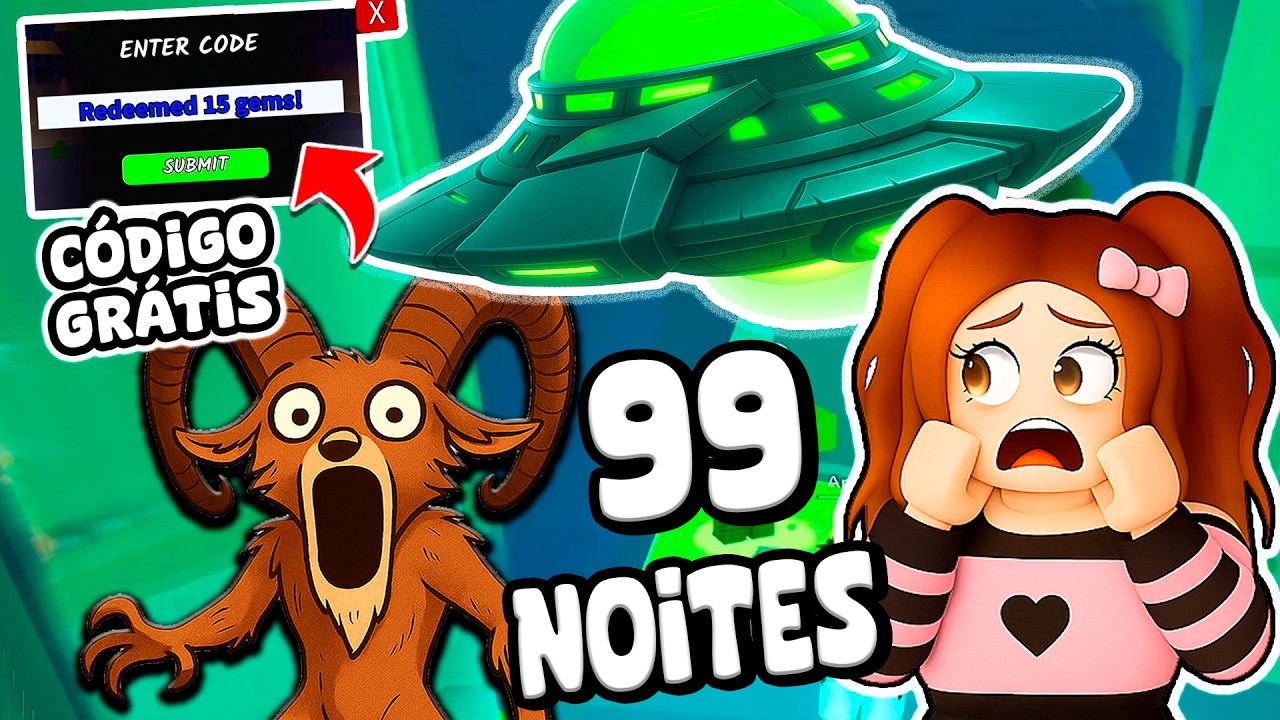 CÓDIGO DE DIAMANTES GRÁTIS | NOVO MONSTRO BODE E NAVE ALIENÍGENA 99 NOITES NA FLORESTA