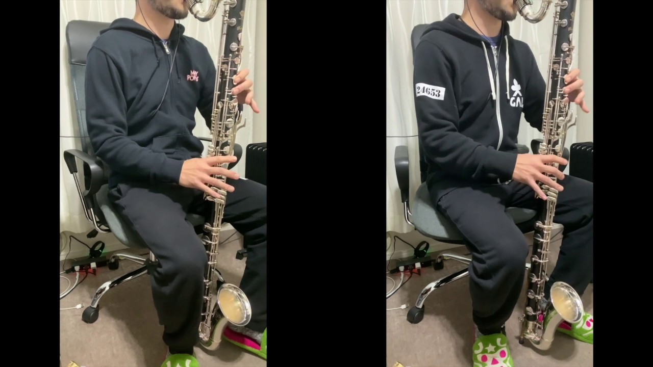 Black for 2 Bass Clarinets by Marc Mellits [Bass Clarinet by Kazuki Watanabe]