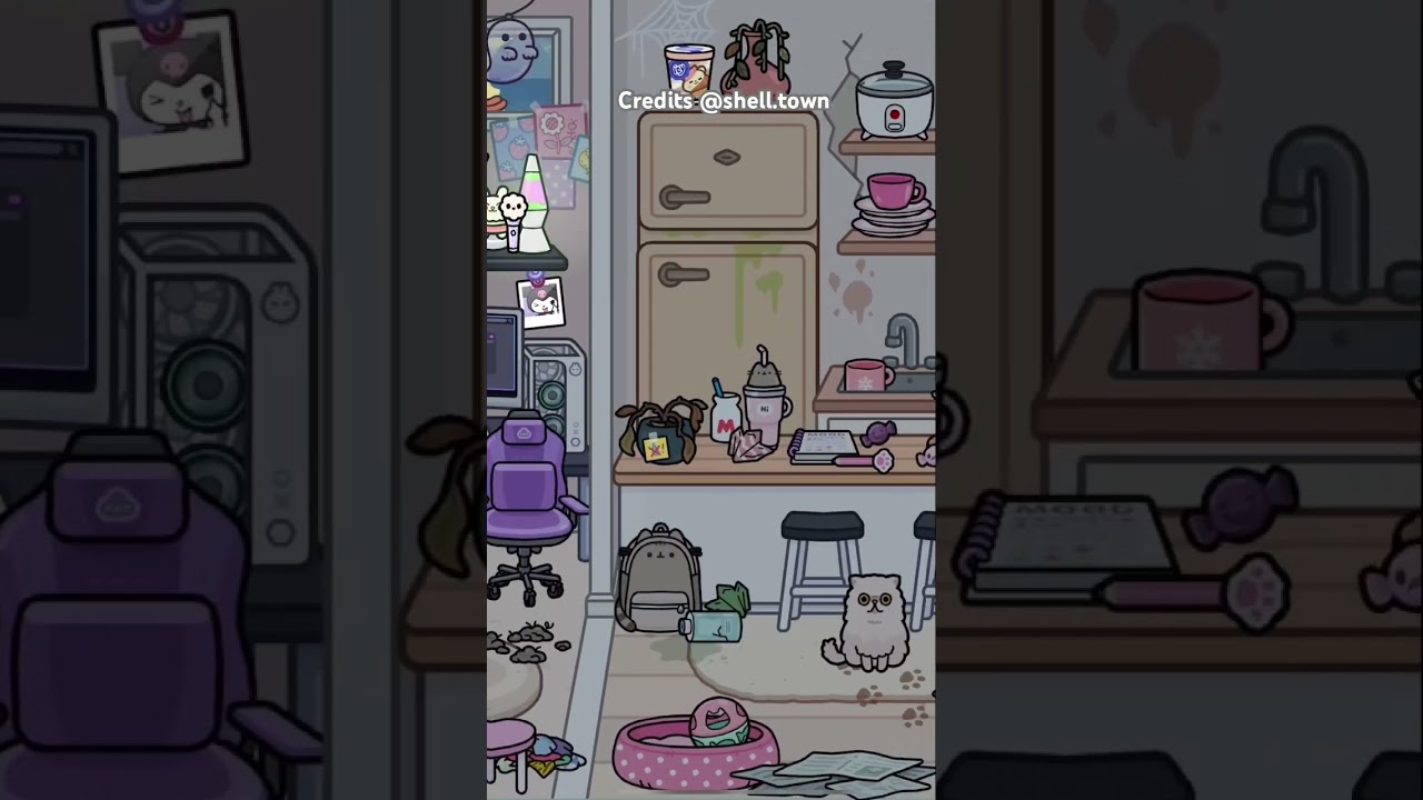 My cute chaotic, anime girl house tour in Toca Boca