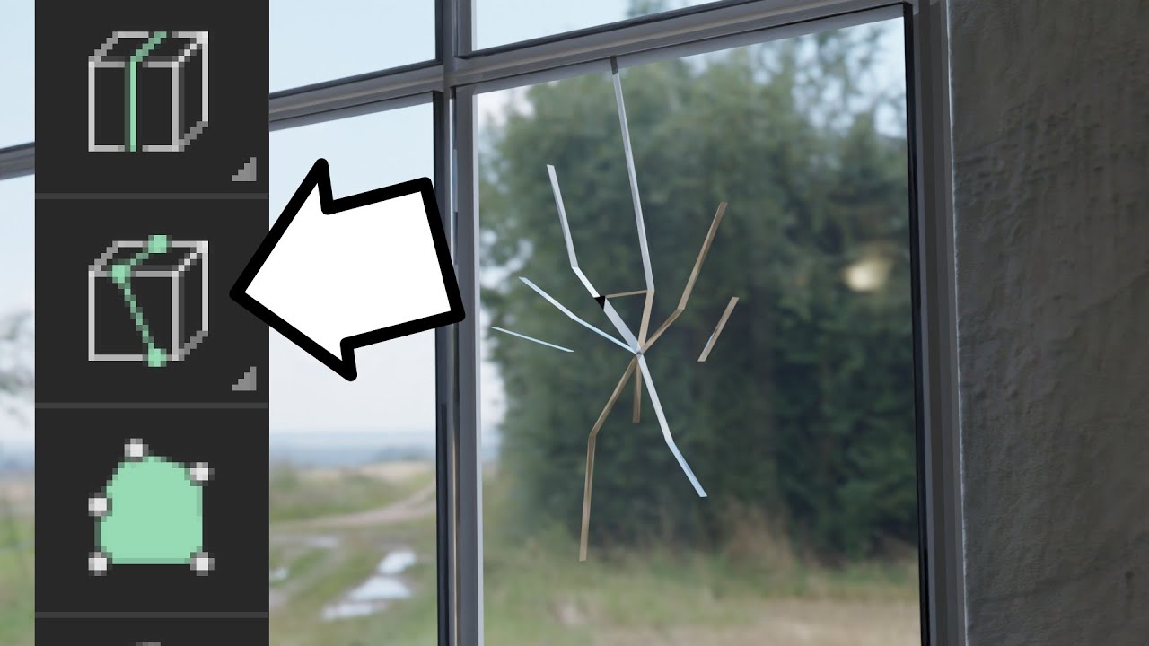 Make a cracked window effect in Blender