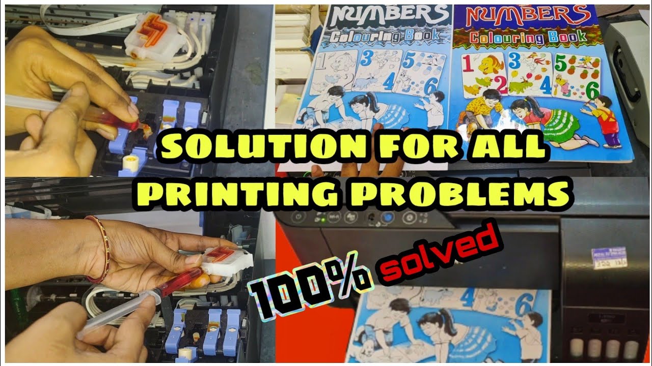 How to solve printing problems in epson printer|100% solution for single colour printing problem