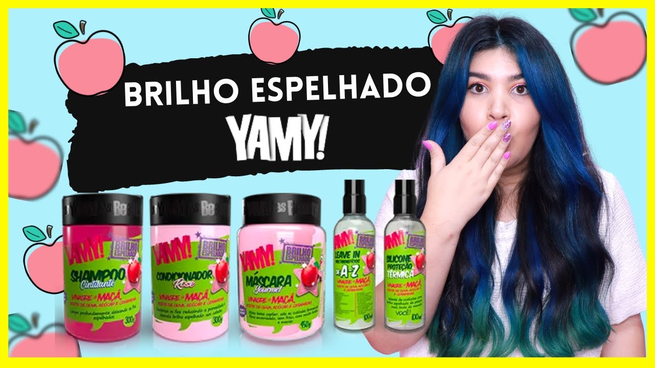 🍎Resenha BRILHO ESPELHADO YAMY! Com Vinagre de Ma&ccedil;&atilde; [Vegano/Low Poo]