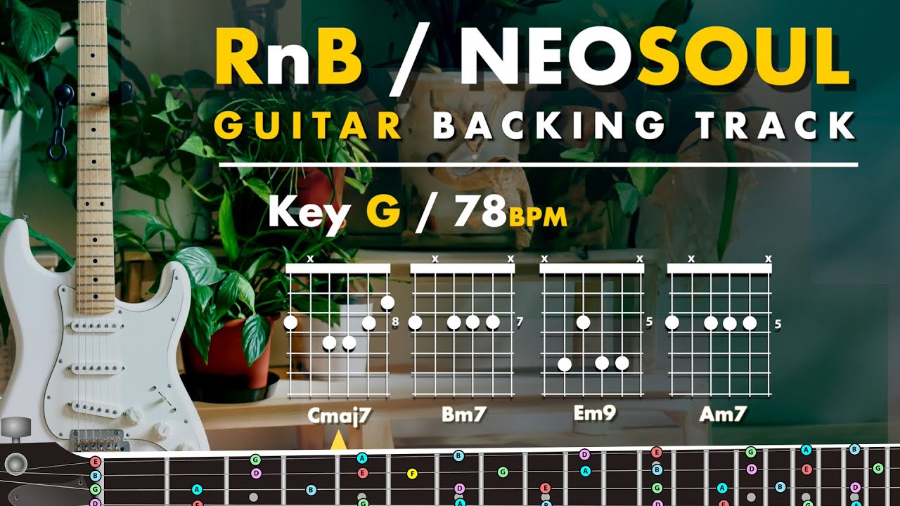 RnB / NEO SOUL GUITAR Backing Track in G 🎸 78 BPM