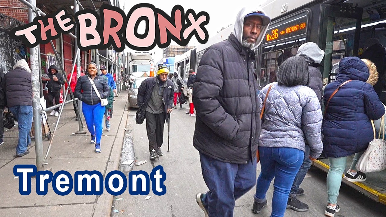 Exploring The Bronx, Tremont Avenue, NYC in the winter 2026