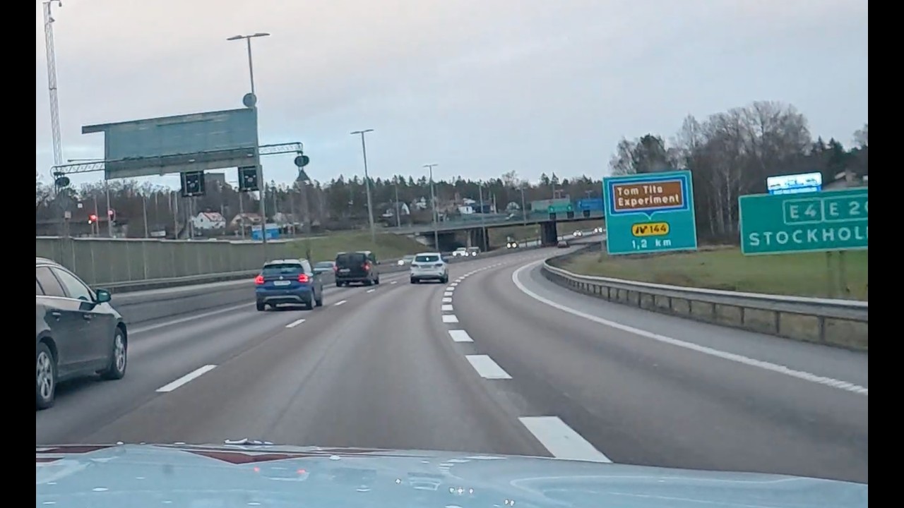 Södertälje Körprov från TRAFIKVERKET mot Stockholm.