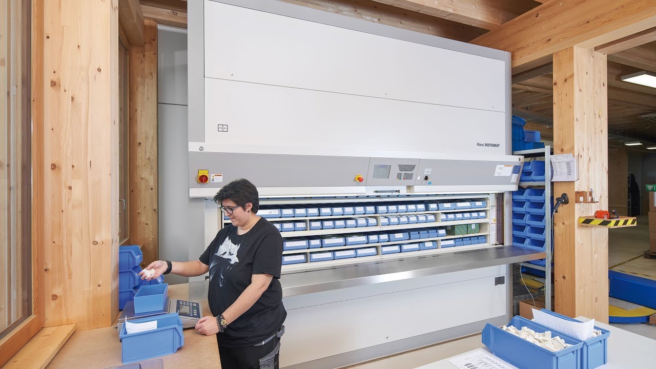 Space-saving storage of small cable assembly components in the Hänel Rotomat® at RHYBOOT