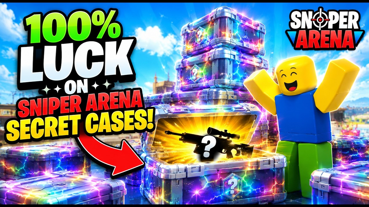 100 Secret Case 100% Luck *INSANE PULLS*... (Sniper Arena Roblox)