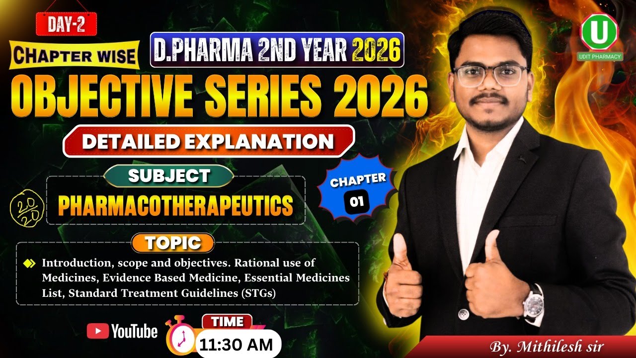 🔴D.Pharm 2nd Year 2026 | Chapter Wise Objective Series Day -2 | Pharmacotherapeutics MCQs |