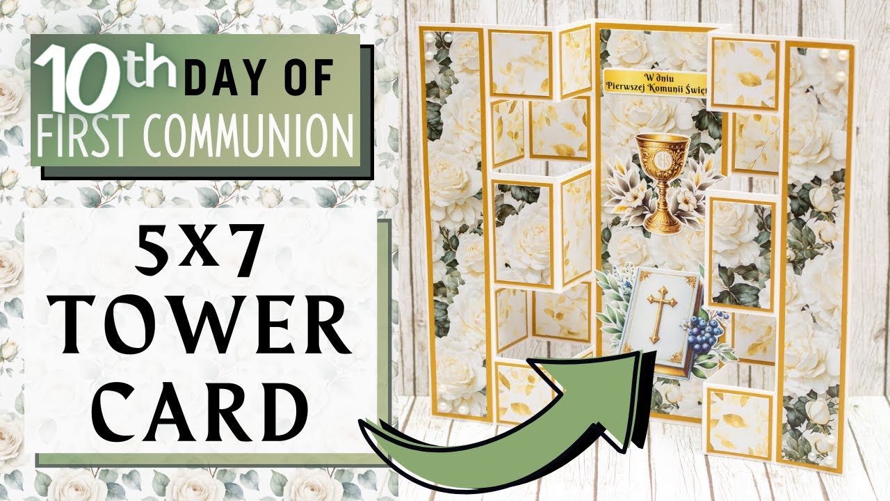 NO CUTTING DIES 5x7 inches TOWER CARD TUTORIAL Using White Elegance Collection