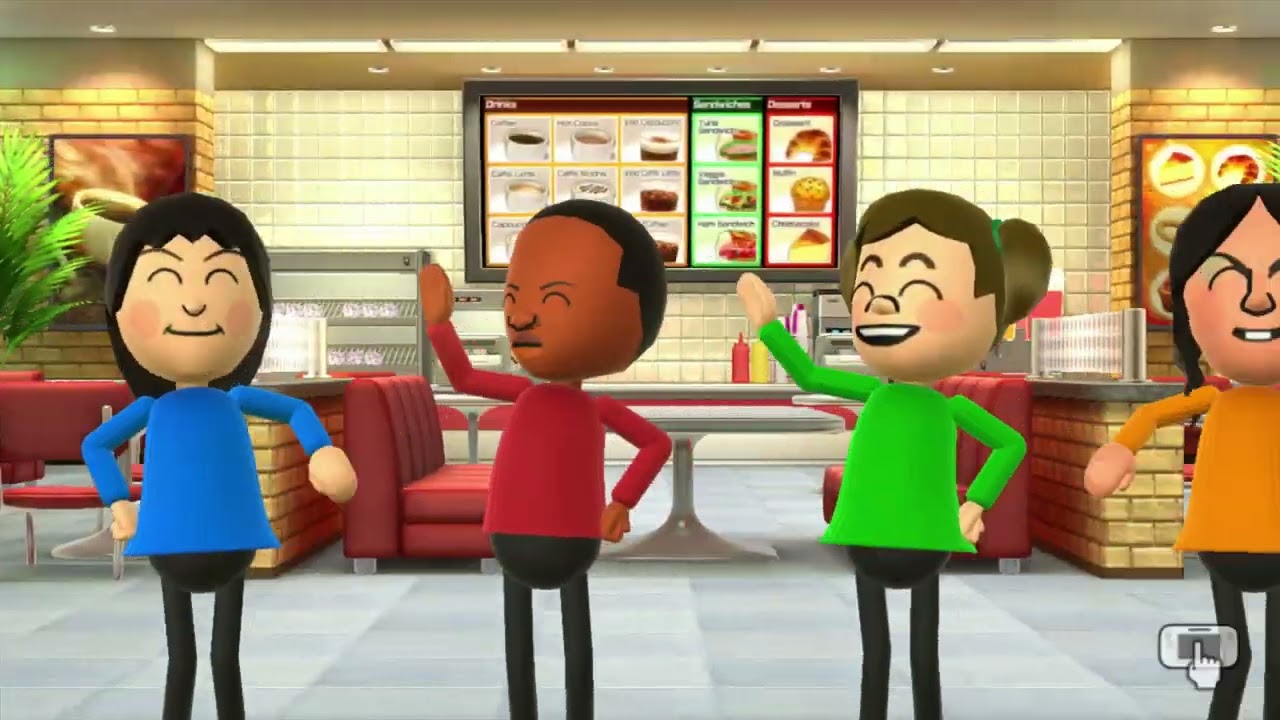Wii Party U Feed Mii w/Wii Party Expert CPUs (Rin, Theo, Midori, Eva)