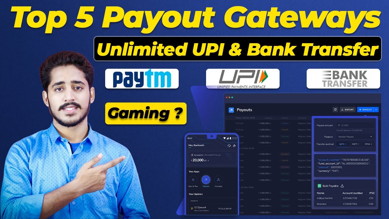 Top 5 Payout Gateway In India | Unlimited Paytm Wallet, UPI, Bank Transfer Payout Gateway In India