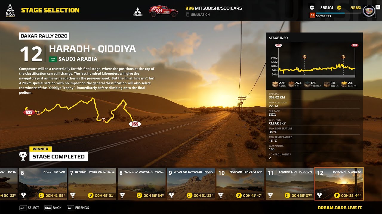 DAKAR DESERT RALLY - DAKAR RALLY 2020 Stage 12 Simulation mode