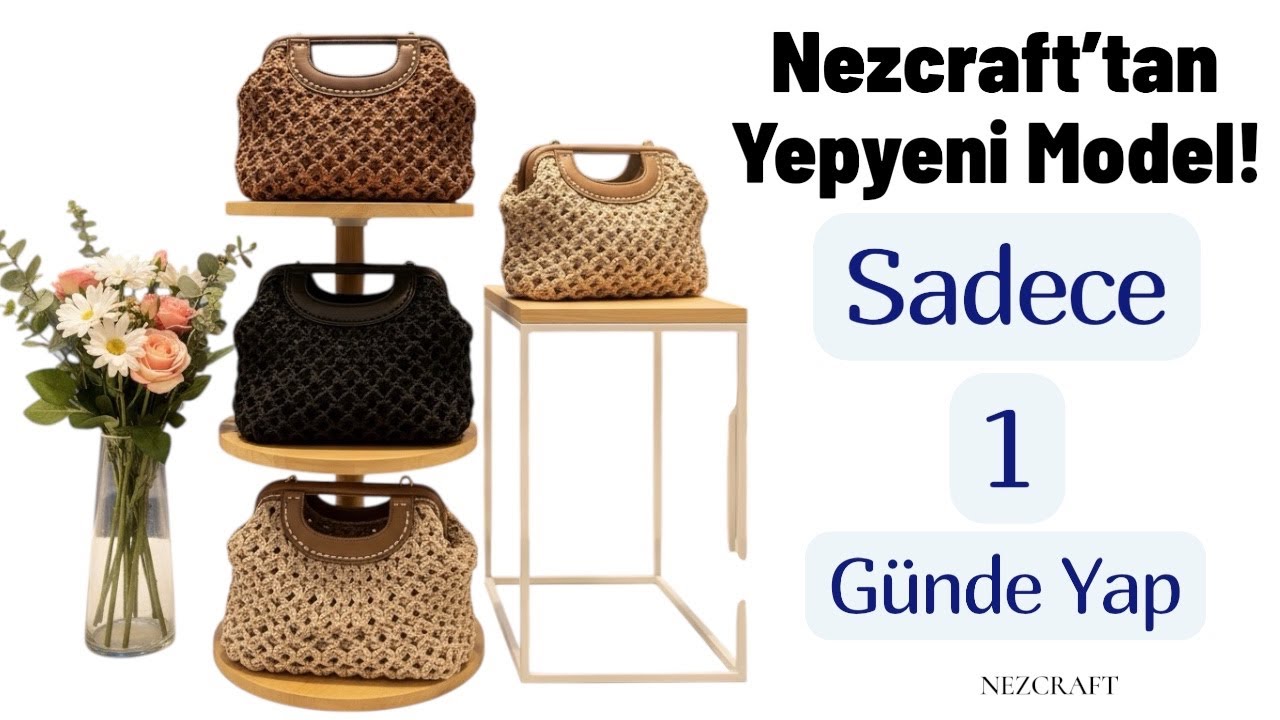 Deri Burslu  Örgü Çanta Yapımı | Handmade Leather Frame Crochet Bag 