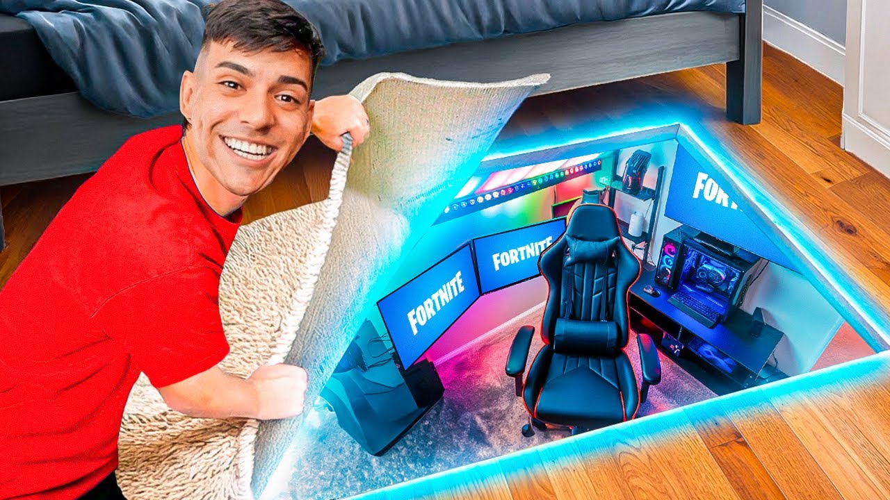 FIZ UM QUARTO SECRETO GAMER na MINHA CASA !