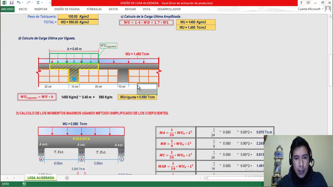 EXCEL para DISEÑO de LOSA ALIGERADA | CONCRETO ARMADO | #HebMERMA
