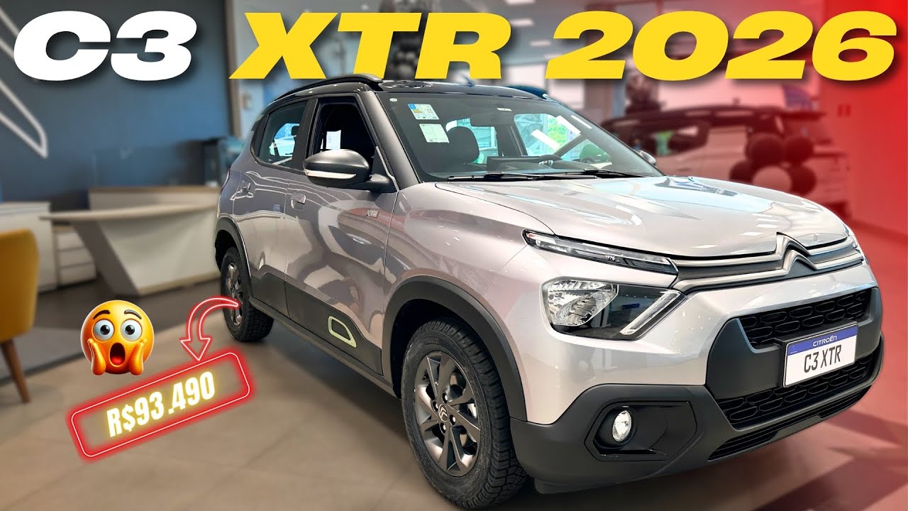 Novo Citroën C3 XTR 2026 — Completo, estiloso e por menos de R$ 94 mil!