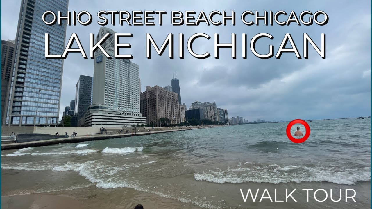 Ohio street beach Chicago,lakefront trail Lake Michigan Chicago Illinois walkthrough,Chicago beaches