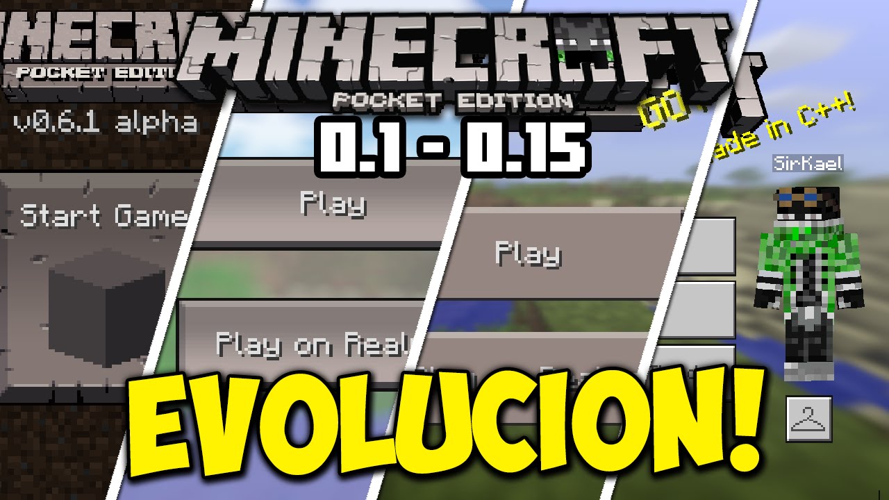Evolución de Minecraft PE (Pocket Edition) | 0.1 - 0.15 (COMPLETO) | MCPE Evolution