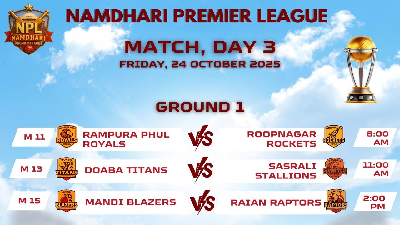 Shri Bhaini Sahib Cricket Cup 2025 (24-Oct-25)