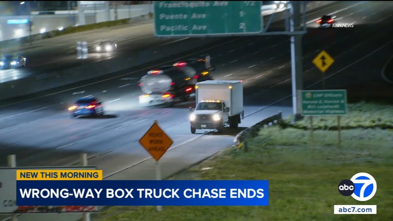 Box truck driver goes wrong way across SoCal freeways during chase