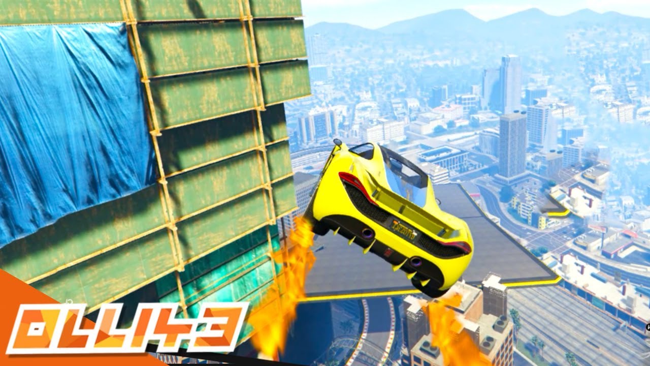 BIG CITY JUMPS WITH SUPERCARS  - GTA 5 Online Races