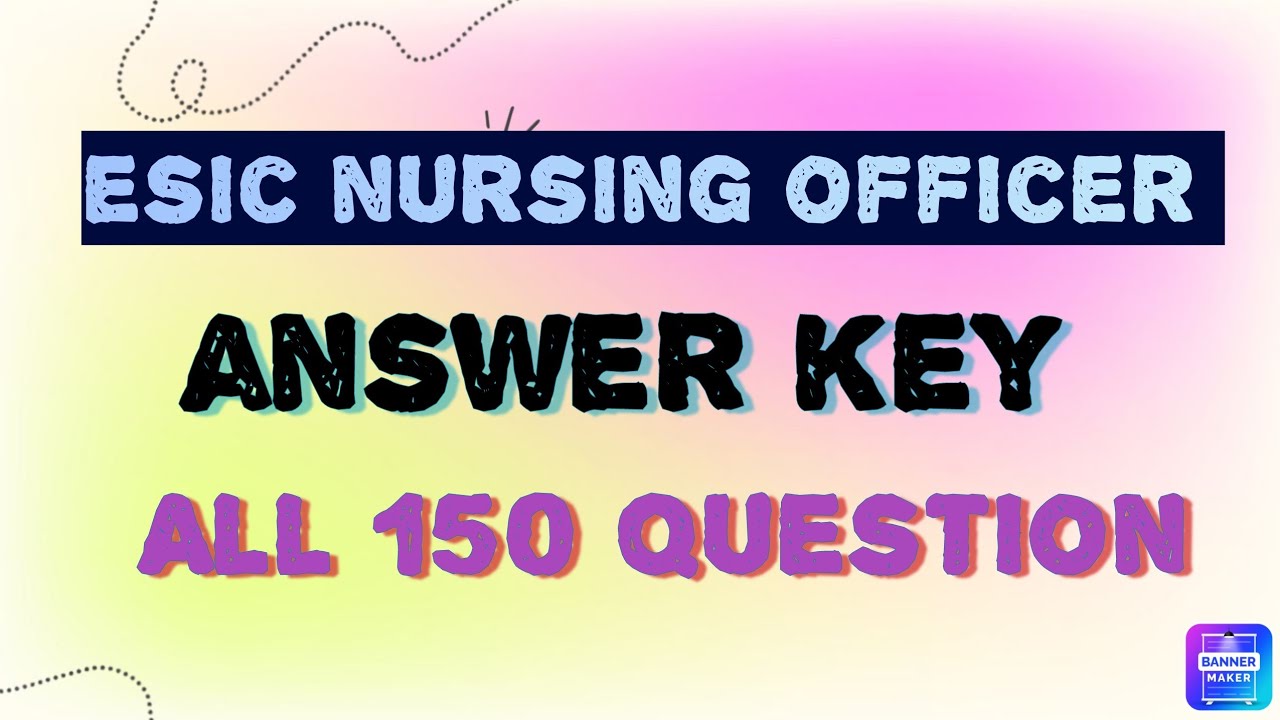 Esic nursing officer paper solution | Esic exam 2024 answer key #esicexam