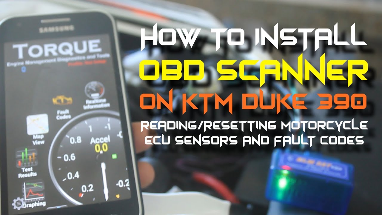 How to install OBD Scanner on KTM Duke 390 - Reading/Resetting Motorcycle ECU Sensor and Fault Codes