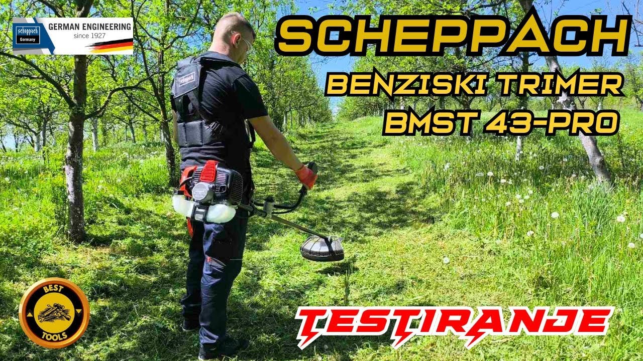 SCHEPPACH BMST 43-Pro BENZISKI TRIMER RECENZIJA TEST 4K