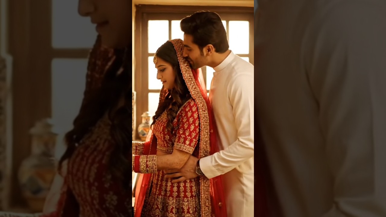 نئی نویلی دلہن اور دلہا کا پیار بھرا لمحہ#PakistaniCouple #Newlyweds #RomanticMoment #LoveStory