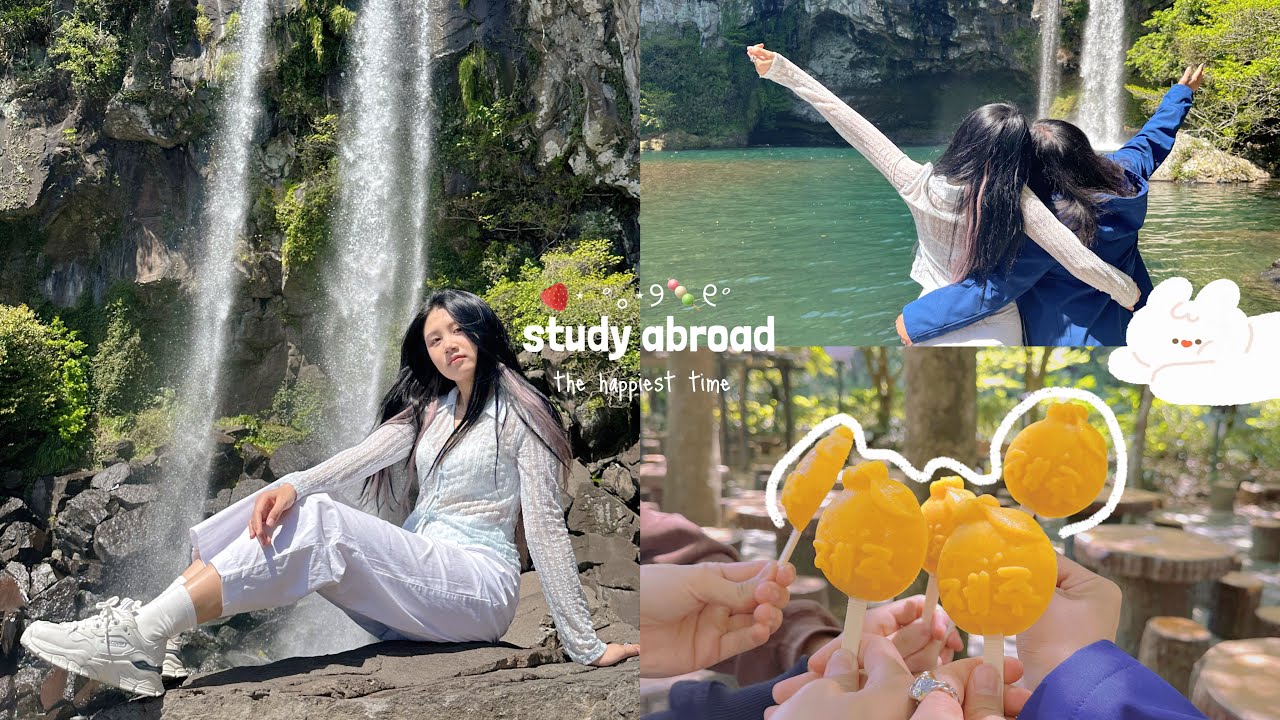 STUDY ABROAD in korea🍡୧˚: jeju trip, cafe hop, glamping, black pork.. | cloudoris 🌨️