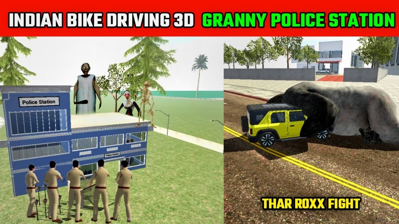Granny kill Franklin Horror Police Station 😯 | Funny Gameplay Indian Bikes Driving 3D 🤣🤣