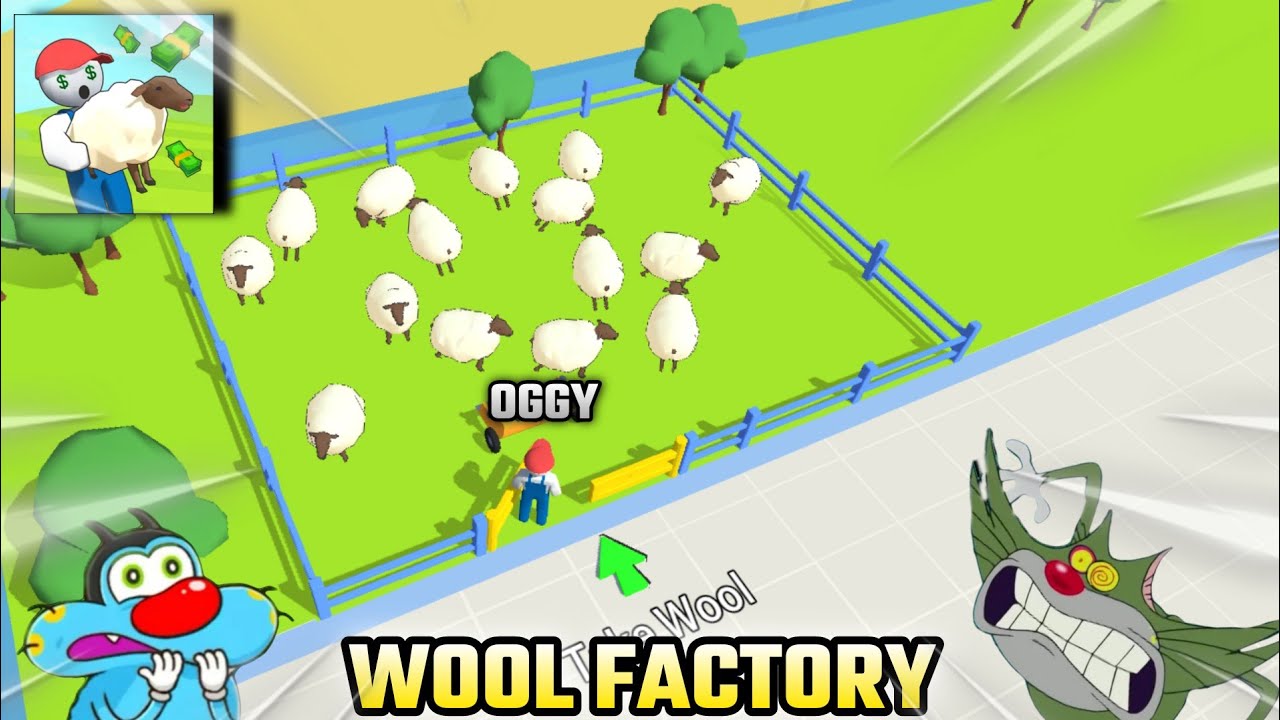 Oggy And Jack Playing Wool Factory Game | With Bob And Shinchan | Oggy Game