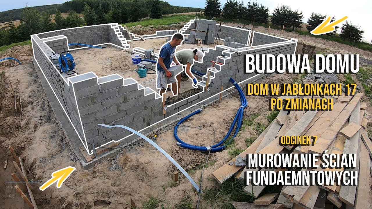 Budowa Domu - DWJ 17 Odc.7 Murowanie ścian fundamentowych
