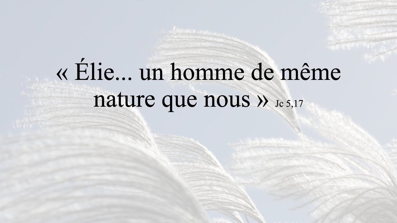 Élie un homme de même nature que nous