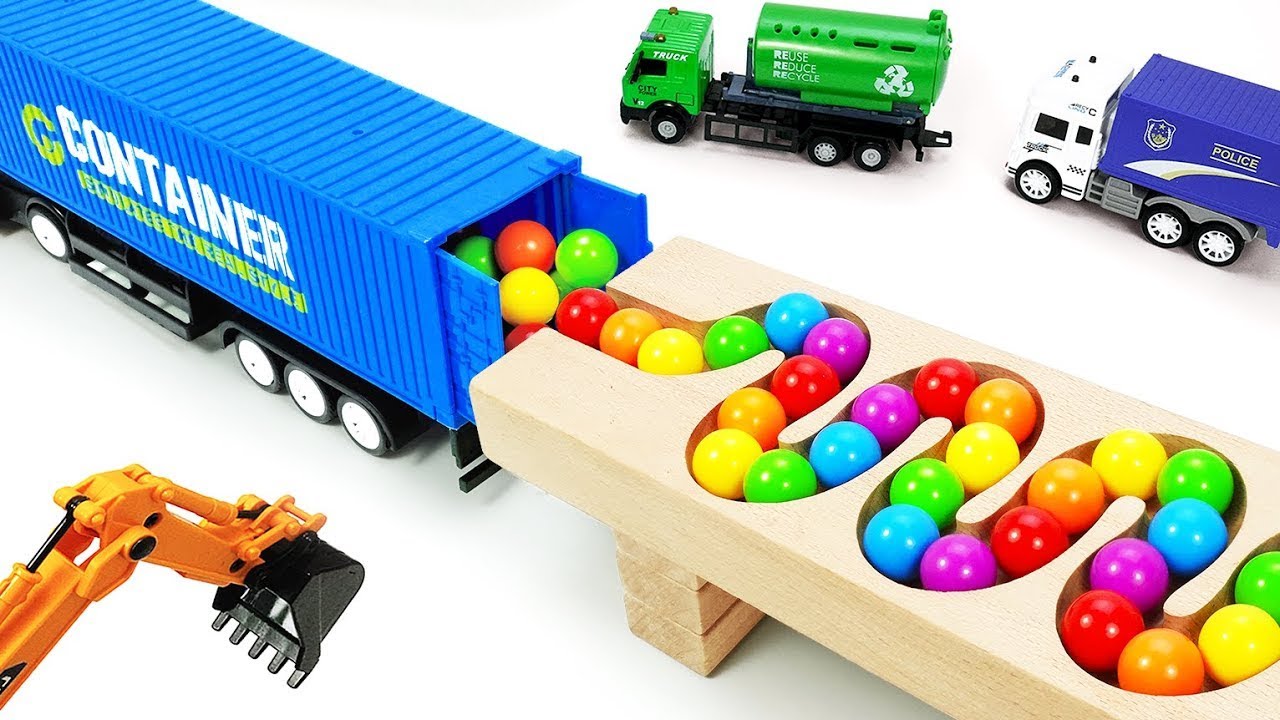 Marble Run Race ☆ HABA Slope & Retro Makita Truck, Garbage Truck Long Version #07