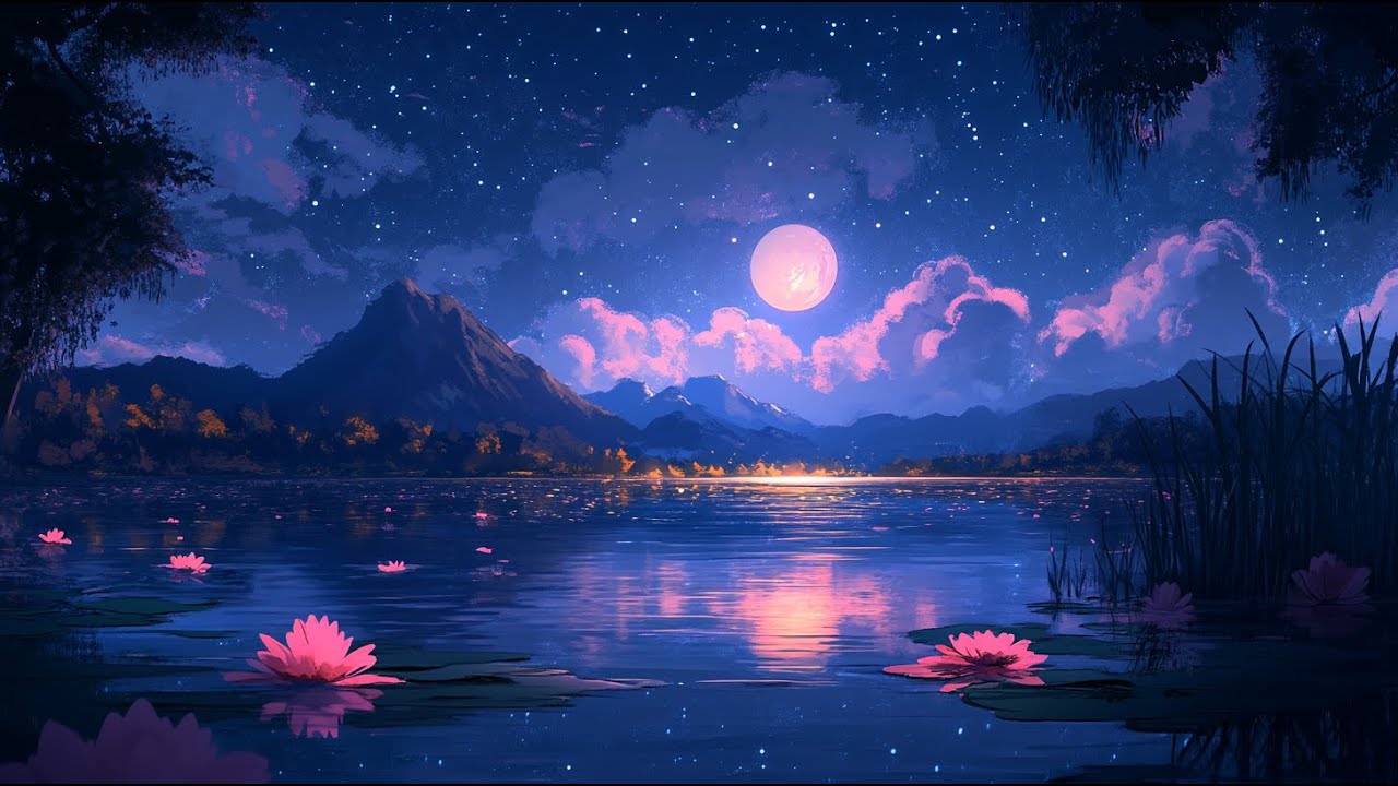 Magical Night Lake Music - Calm Ambient Music for Sleep, Relaxation & Peaceful Dreams - 1 hour