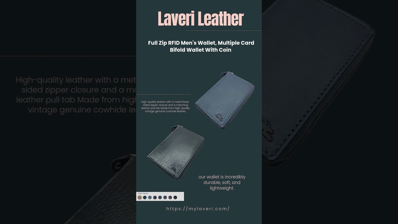 Full Zip RFID Men's Wallet, Multiple Card Men's Bifold Wallet
