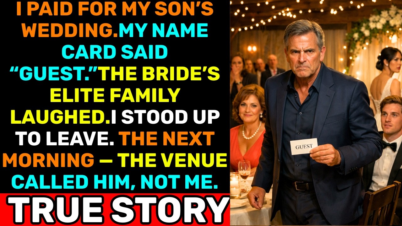 I Paid For My Son’s Wedding — My Card Said “guest”… By Morning, The Venue Called Him