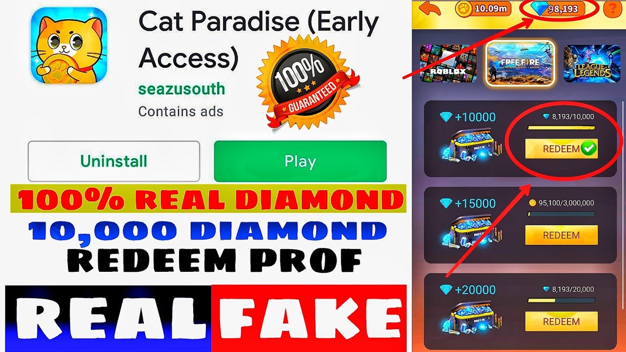 Cat Paradise App Real Or Fake | Cat Paradise App Use Kaise Kare | Cat Paradise Diamond Redeem Proof