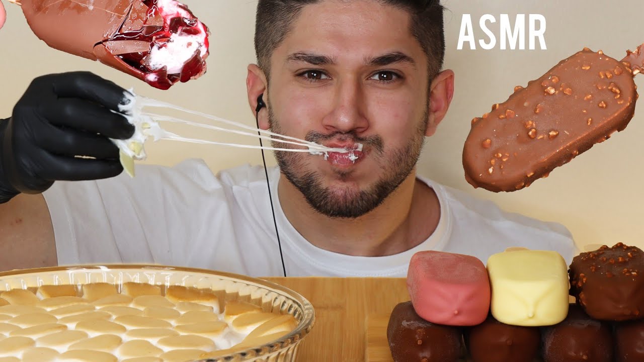 ASMR MAGNUM CHOCOLATE ICE CREAM + ROASTED MARSHMALLOW | MUKBANG *REAL EATING SOUNDS*
