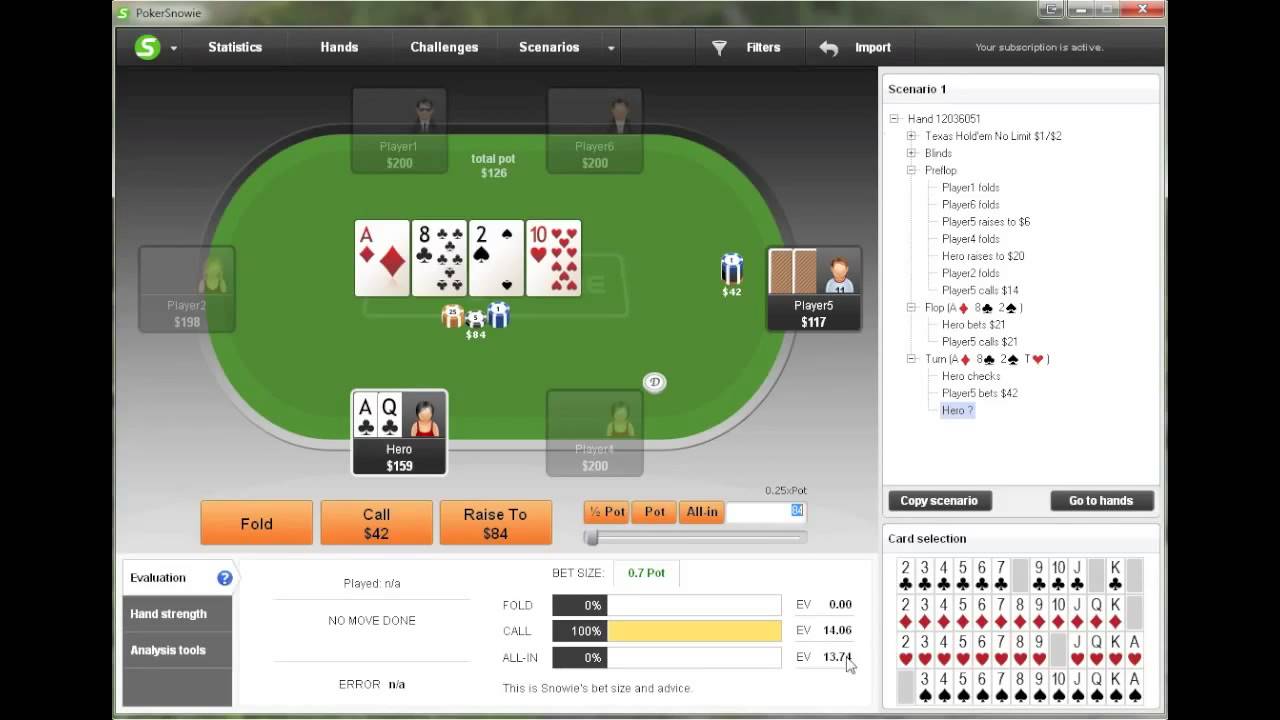 Сценарии - руководство по PokerSnowie