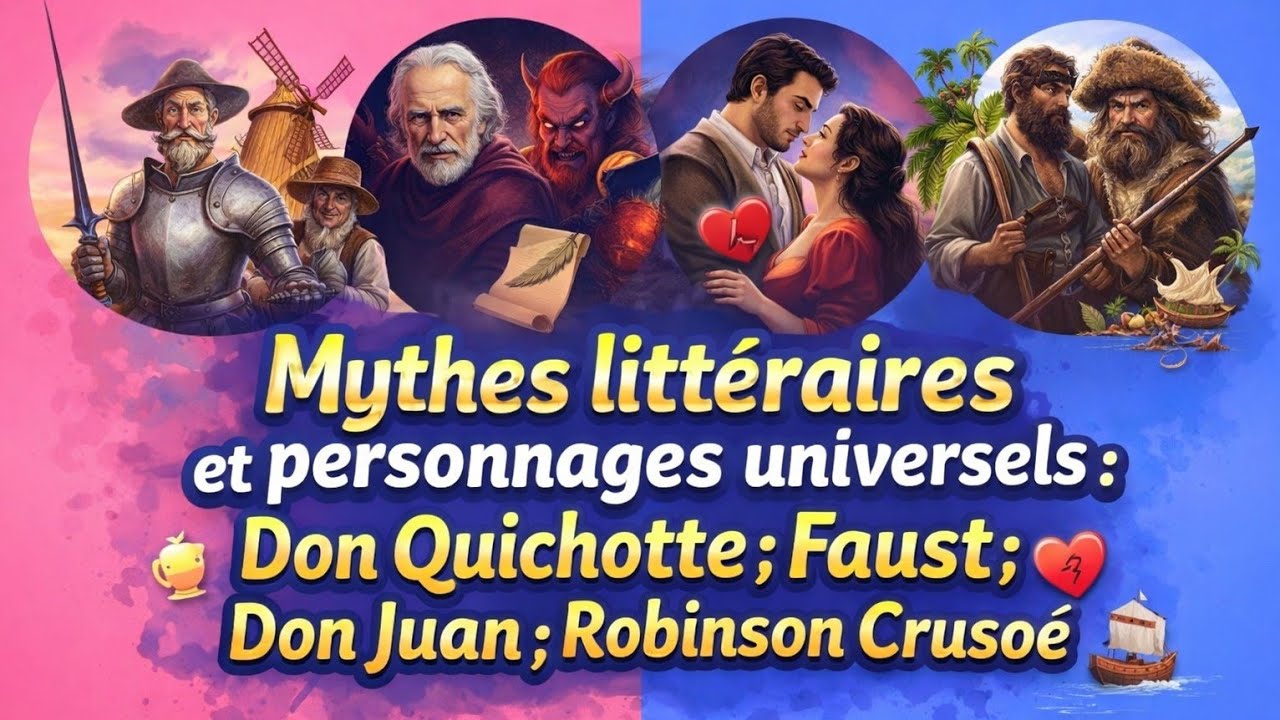 Mythes littéraires et personnages universels : Don Quichotte ; Faust ; Don Juan ; Robinson Crusoé