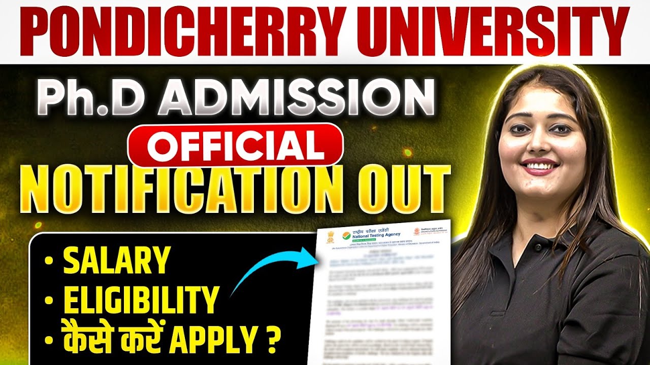 Pondicherry University Ph.D. Admission 2026 | Ph.D Admission 2026, Salary, Eligibility, Syllabus