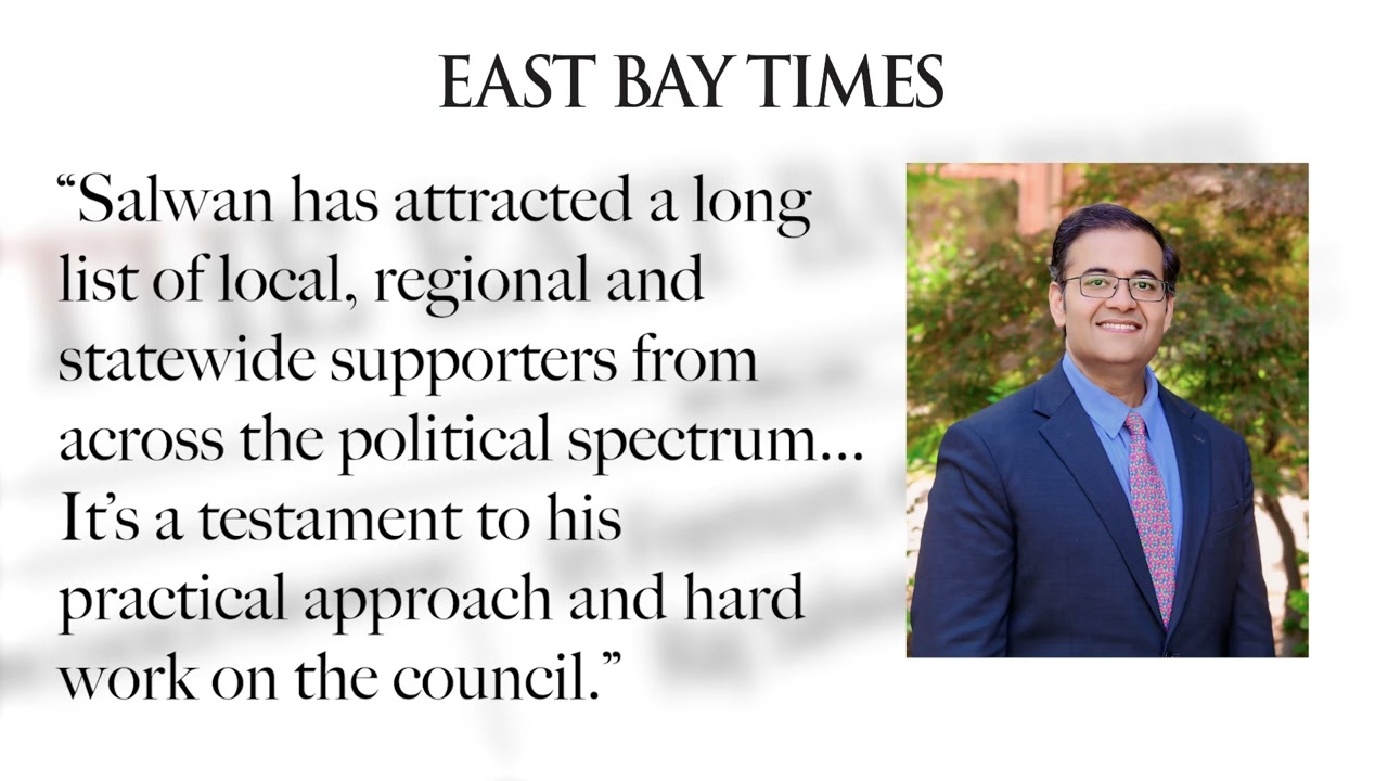 Raj Salwan endorsed by Mercury News / East Bay Times