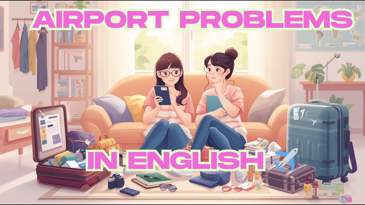 Airport Problems in English ✈️ | Lost Passport, Missed Flight, Ticket Change, Damaged Luggage