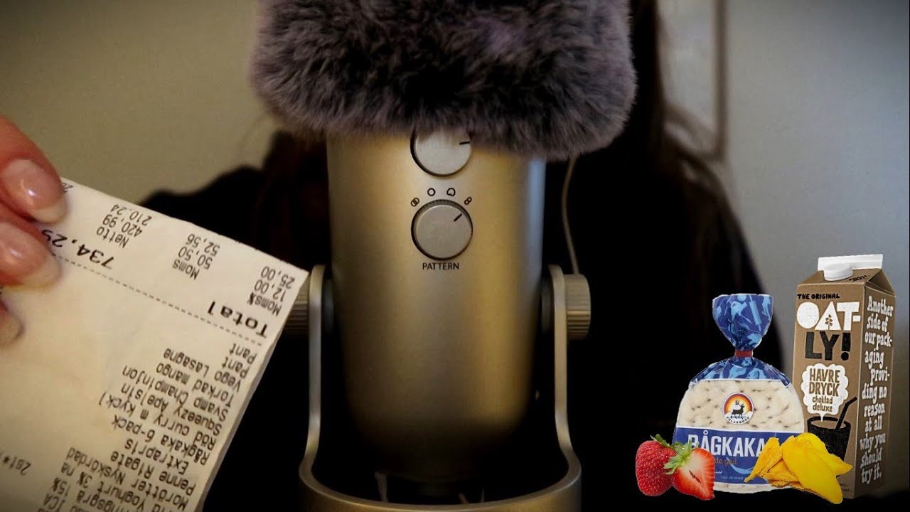 Läser upp matvaror från ett kvitto | Tapping, scratching & din frukost | ASMR på svenska 🇸🇪